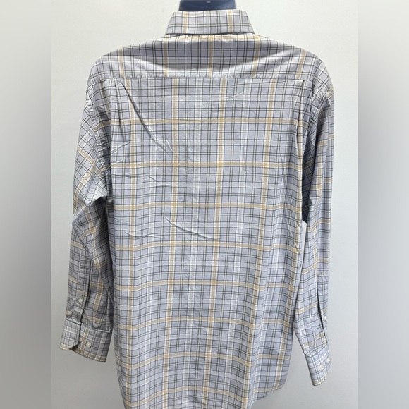 ALEX CANNON Men’s light blue and beige plaid long sleeve button down size XL - Picture 4 of 12